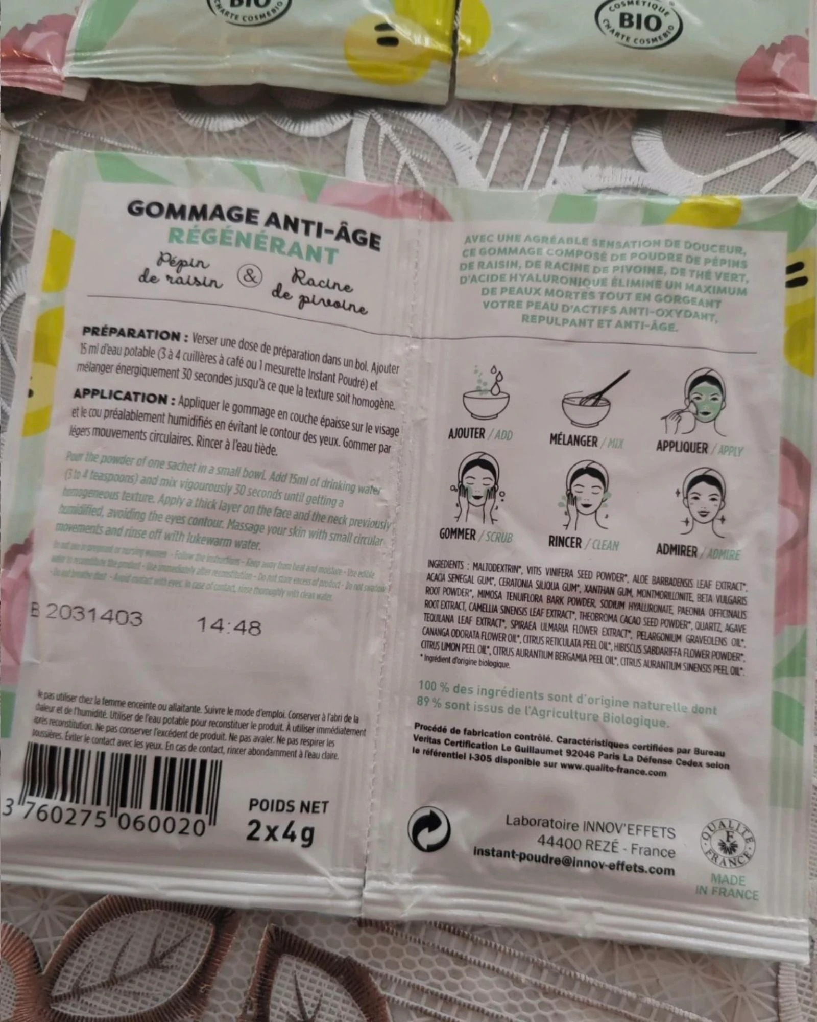 Set van 10 biologische anti-verouderingsscrubzakjes – photo 3